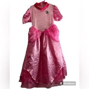 Princess Peach costume dress for girls with crown